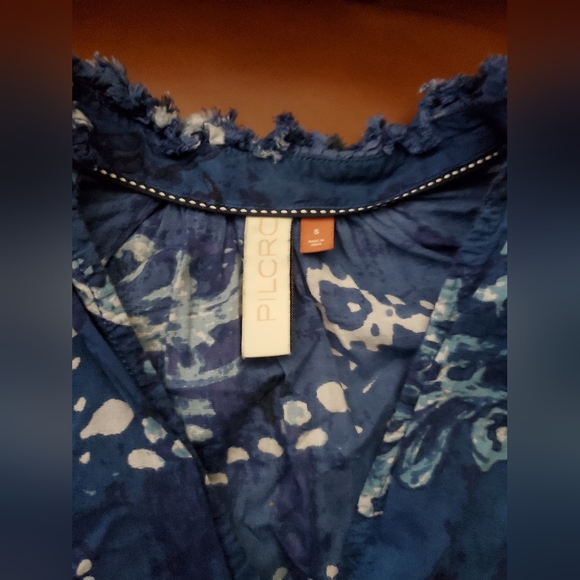 ANTHROPOLOGIE PILCRO THE TAVI RUFFLED BUTTON DOWN Size S Small - Picture 7 of 8